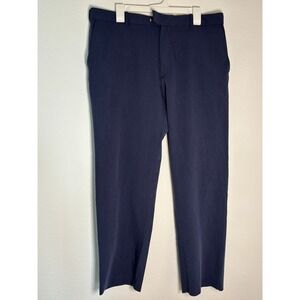 Van Heusen Flex Mens Straight Fit Dress Pants Navy Blue 36x30 Trousers